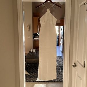 HALTER OTTOMAN GOWN W/ SWAROVSKI CRYSTAL TRIM!

Never worn, tags still attached!